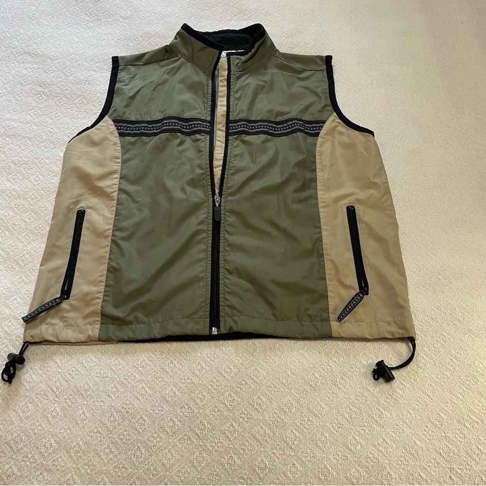 Men's East West  Green and Tan‎ Vest Size Large